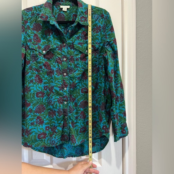 Sundance Rhea Eyelet Floral Button Down Shirt Boho Western Top Medium - Picture 10 of 10